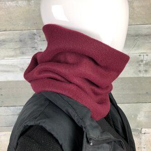 burgundy Wine maroon gaiter neck warmer fleece Scarf Neckwarmer Tube Earmuff